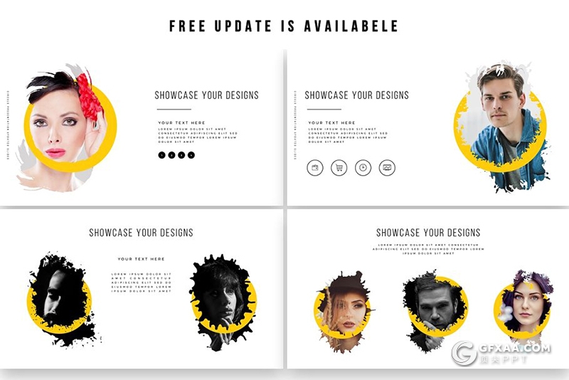 300页高逼格笔刷效果图片展示多用途PPT模板 - 顶尖PPT