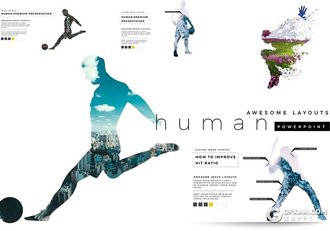 230页体育运动人物剪影国外高端ppt模板 - 顶尖PPT