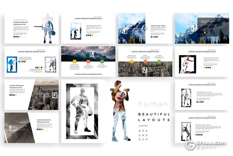 230页体育运动人物剪影国外高端ppt模板 - 顶尖PPT