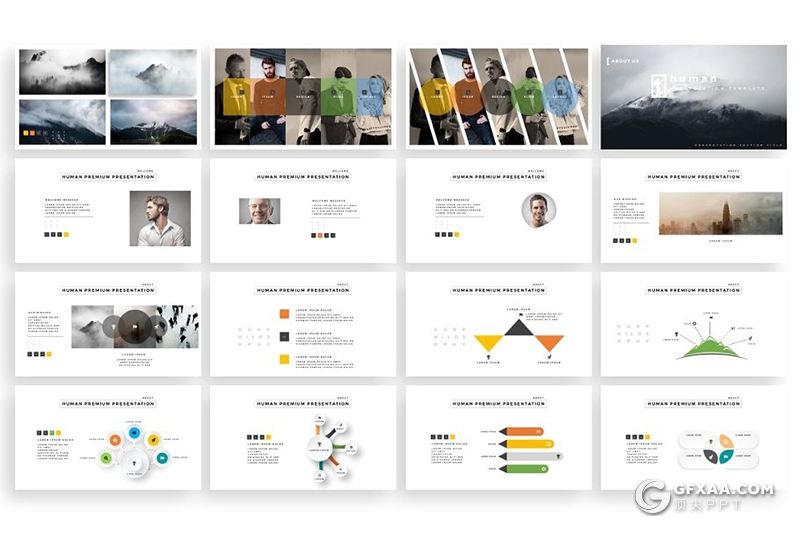 230页体育运动人物剪影国外高端ppt模板 - 顶尖PPT