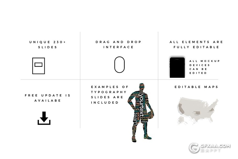 230页体育运动人物剪影国外高端ppt模板 - 顶尖PPT