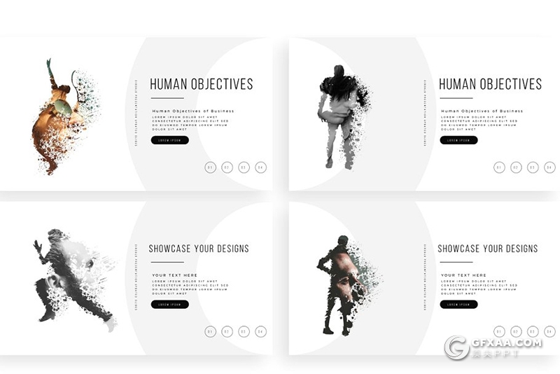 230页体育运动人物剪影国外高端ppt模板 - 顶尖PPT