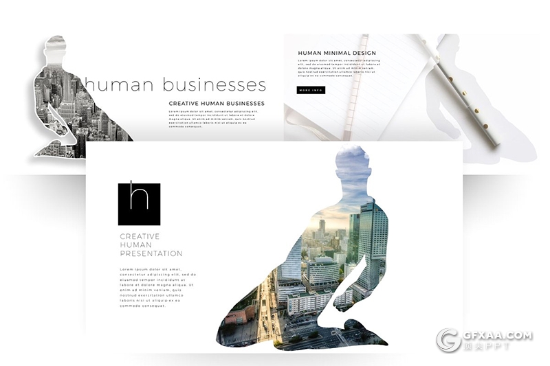 140页高端创意人物剪影多用途PPT模板 - 顶尖PPT