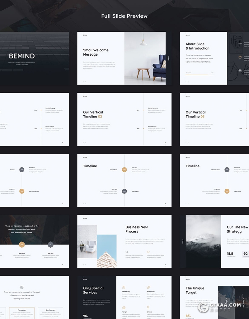 104页欧美简约商务风格PPT模板 3种主题配色 - 顶尖PPT