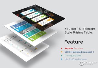 17页多张价格表样式设计keynote模板 - 顶尖PPT