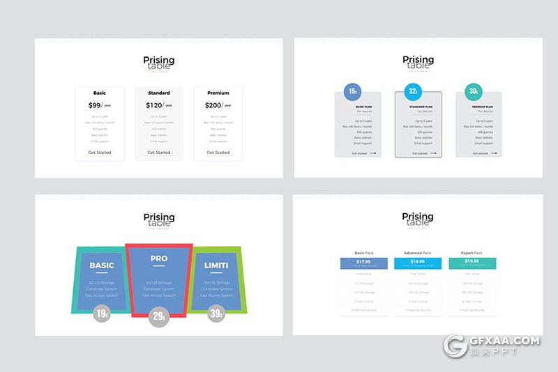17页多张价格表样式设计keynote模板 - 顶尖PPT