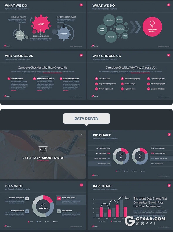 107页欧美高端商务通用PPT模板 包含4种主题配色 - 顶尖PPT