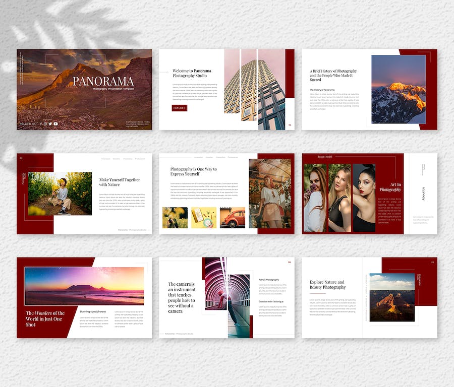 摄影作品展示技巧分享项目介绍PPT模板 - 顶尖PPT