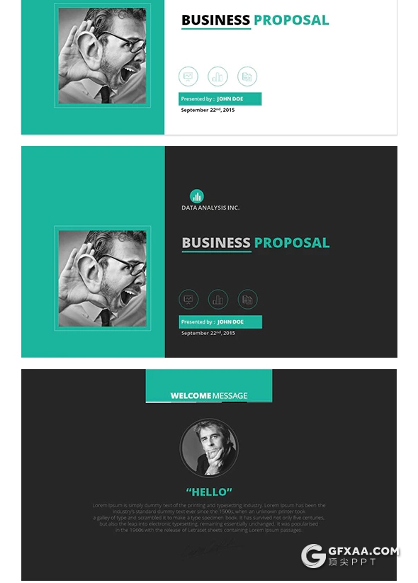 50页扁平化绿色商务风格PPT模板 - 顶尖PPT