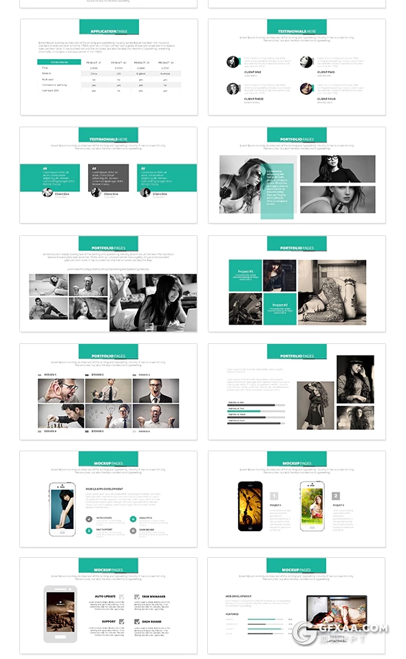 50页扁平化绿色商务风格PPT模板 - 顶尖PPT