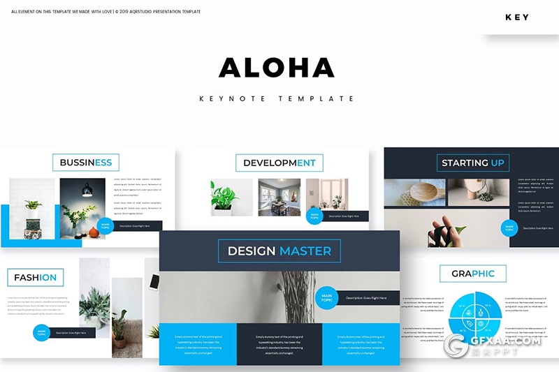 30页5种配色欧美商务风格keynote模板 - 顶尖PPT