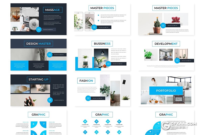 30页5种配色欧美商务风格keynote模板 - 顶尖PPT