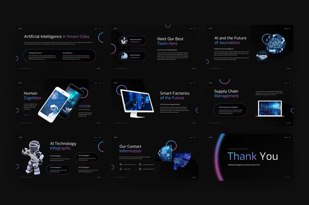 AI人工智能技术PPT模板 - 顶尖PPT