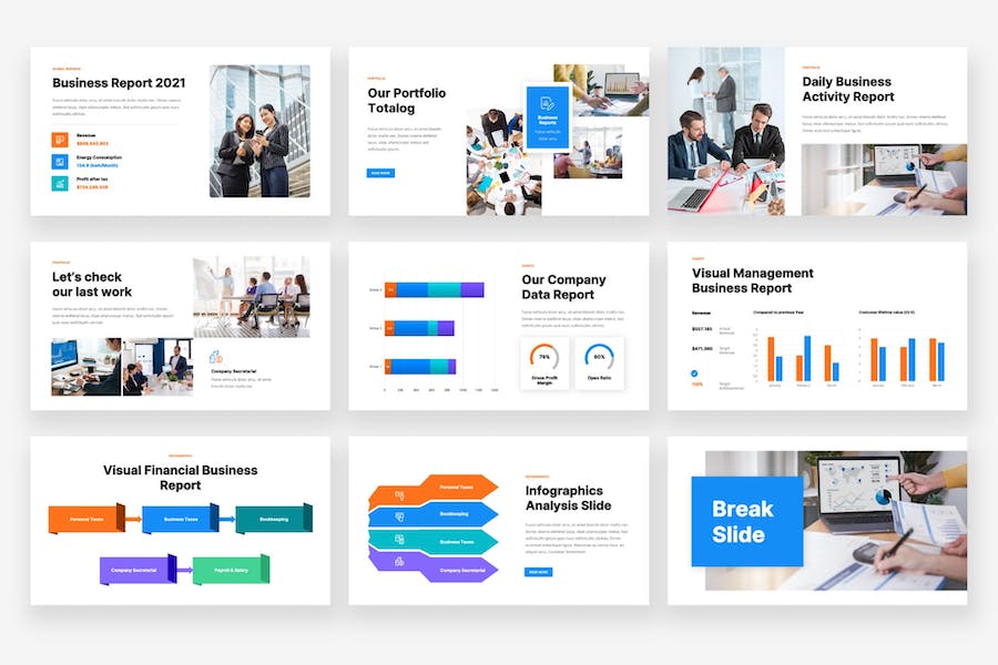 汇总业务报表PPT模板 - 顶尖PPT