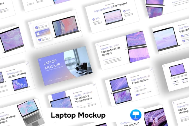 笔记本电脑模型keynote模板 - 顶尖PPT