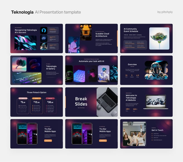 人工智能科技AI PowerPoint模板 - 顶尖PPT