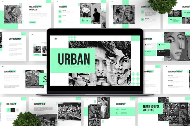 城市涂鸦风格PPT模板 - 顶尖PPT