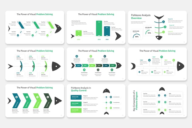 项目时间线梳理鱼骨图PPT模板 - 顶尖PPT