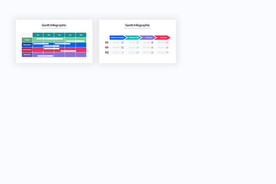 商业甘特图信息图表PPT模板 - 顶尖PPT