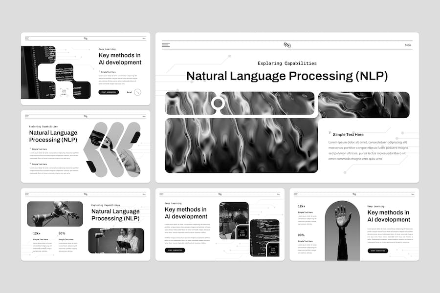 人工智能创新技术讲述应用方案展示Keynote模板 - 顶尖PPT