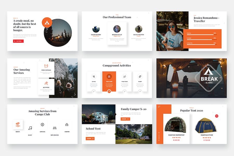 户外露营大篷车keynote模板 - 顶尖PPT