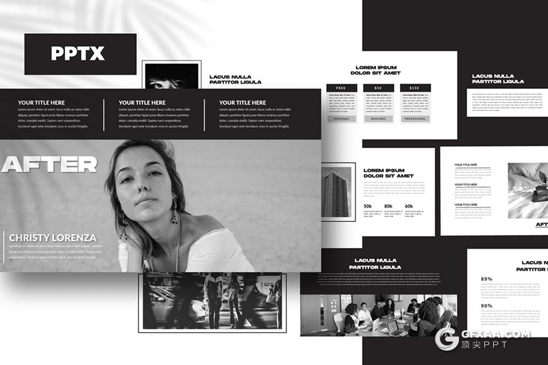 50页黑色系简约商务风格ppt模板 - 顶尖PPT