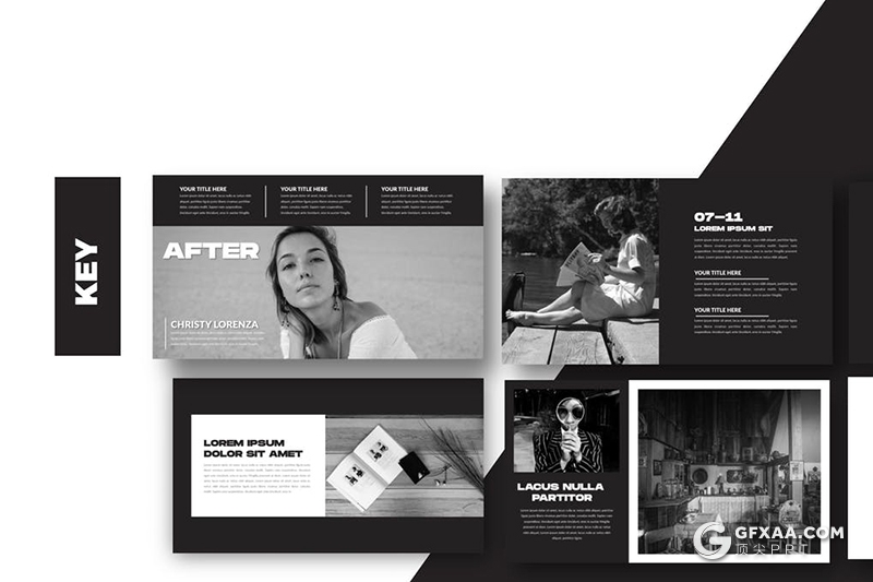 50页黑色系简约商务风格keynote模板 - 顶尖PPT