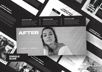 50页黑色系简约商务风格Google slides模板 - 顶尖PPT