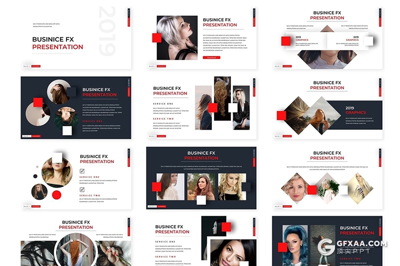 30页5种配色欧美团队介绍通用ppt模板 - 顶尖PPT