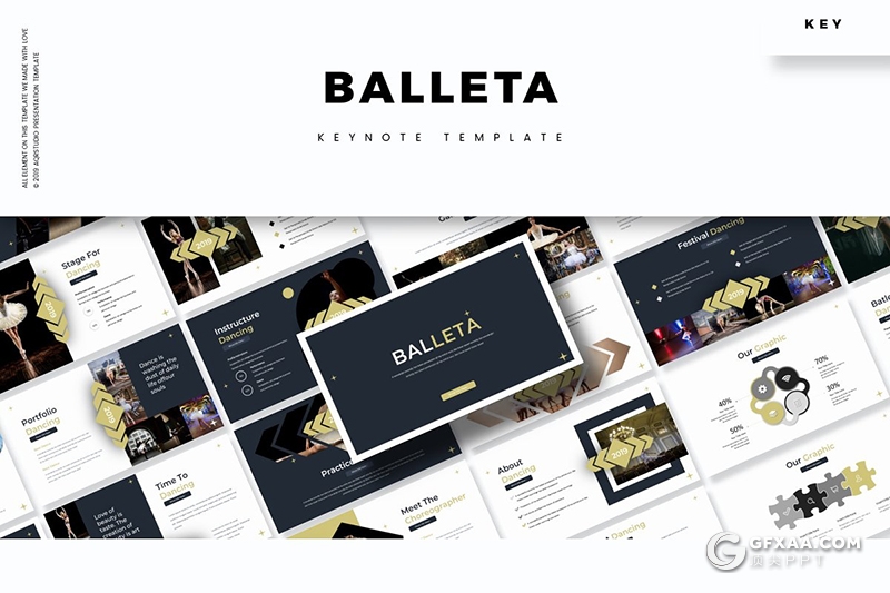 30页舞蹈才艺展示keynote模板 5种主题配色 - 顶尖PPT