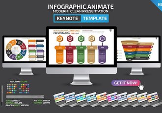 微立体商务标签式数据展示信息图keynote模板 - 顶尖PPT