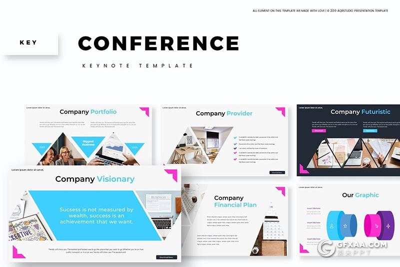 30页创意多边形组合企业会议项目合作keynote模板 - 顶尖PPT