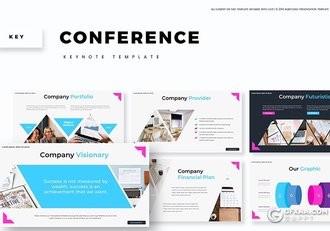 30页创意多边形组合企业会议项目合作keynote模板 - 顶尖PPT