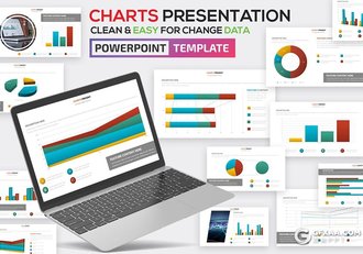 35页数据统计分析智能图表ppt模板 - 顶尖PPT