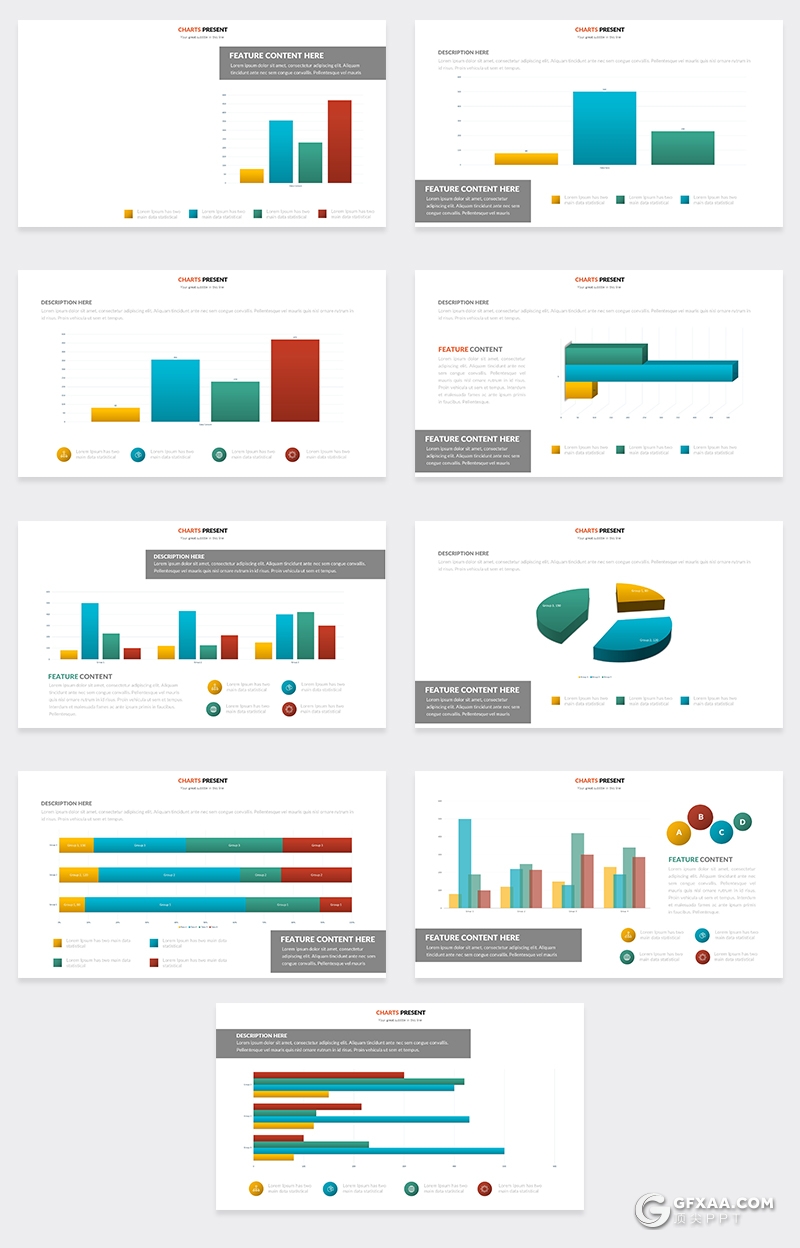 35页数据统计分析智能图表keynote模板 - 顶尖PPT