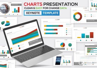 35页数据统计分析智能图表keynote模板 - 顶尖PPT