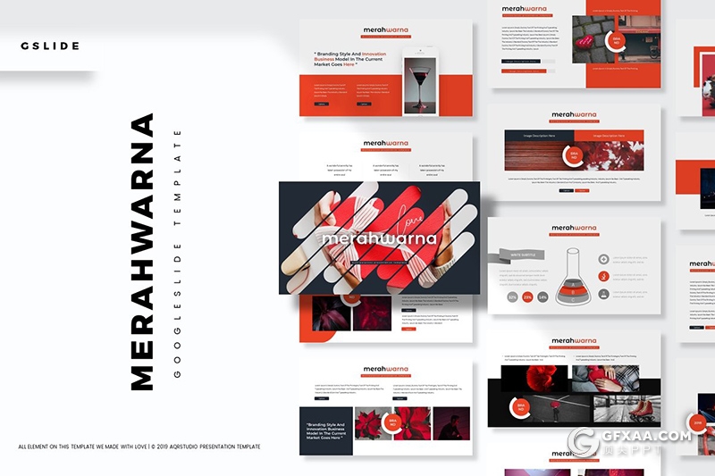 30页5种配色扁平化国外总结汇报Google slides模板 - 顶尖PPT