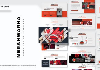 30页5种配色扁平化国外总结汇报Google slides模板 - 顶尖PPT