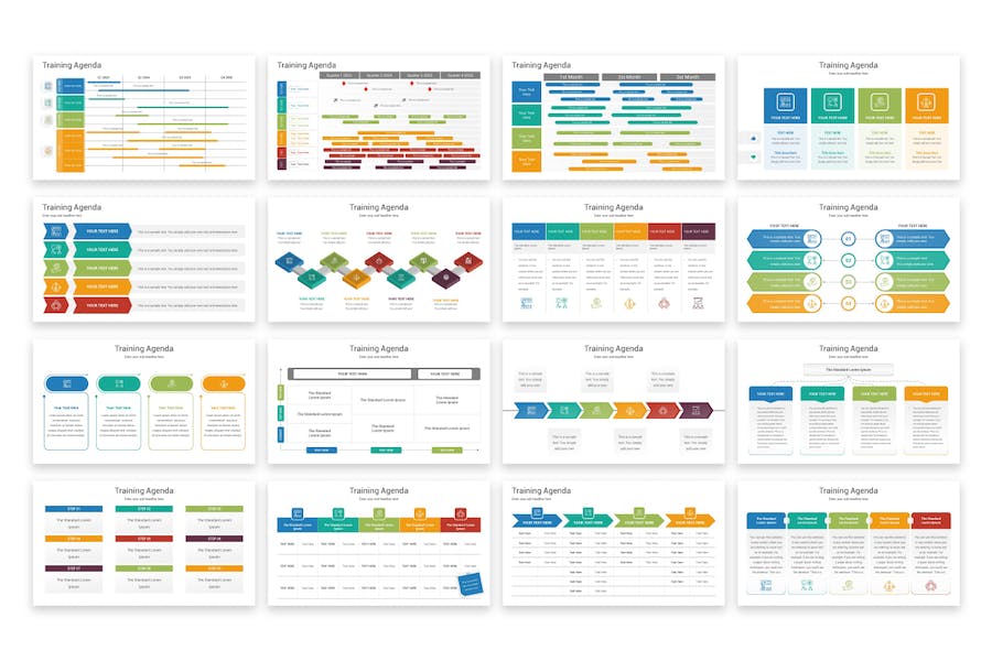 培训议程信息图形PowerPoint模板 - 顶尖PPT