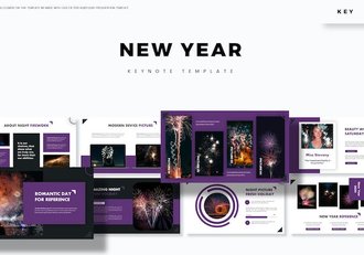 新年快乐除夕燃放烟花新年文化keynote模板 - 顶尖PPT