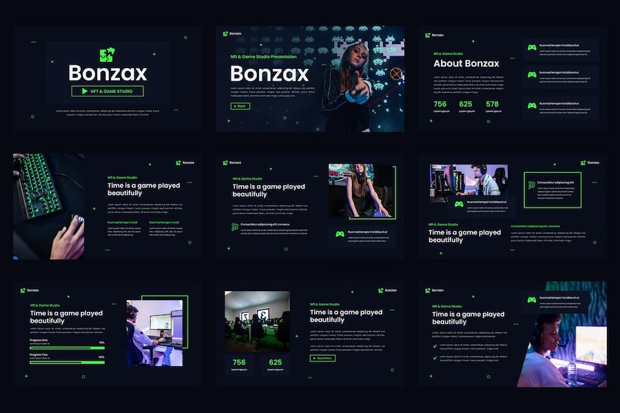 游戏开发工作室项目策划运营PPT模板 - 顶尖PPT