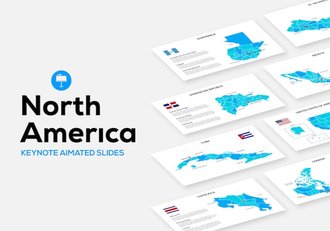 北美各个国家地图keynote模板 - 顶尖PPT