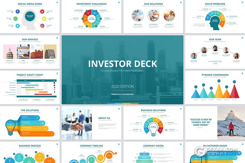 50页欧美风格商业计划书keynote模板 5种主题配色 - 顶尖PPT