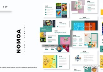 30页简约风格作品展示keynote模板 - 顶尖PPT