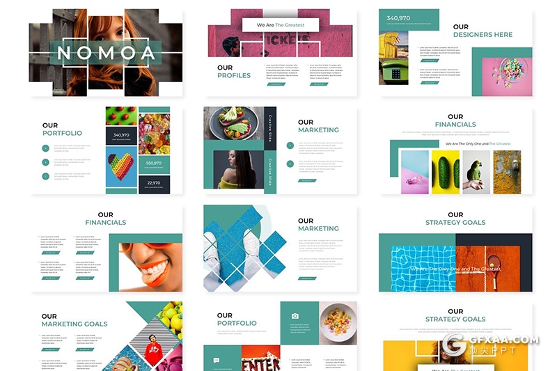 30页简约风格作品展示keynote模板 - 顶尖PPT