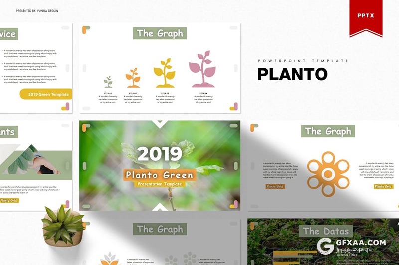 30页5种主题配色花色植物展示介绍环境绿化ppt模板 - 顶尖PPT