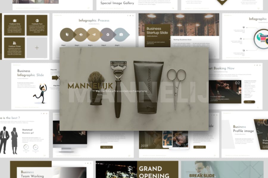 理发店介绍宣传市场调研汇报PPT模板 - 顶尖PPT