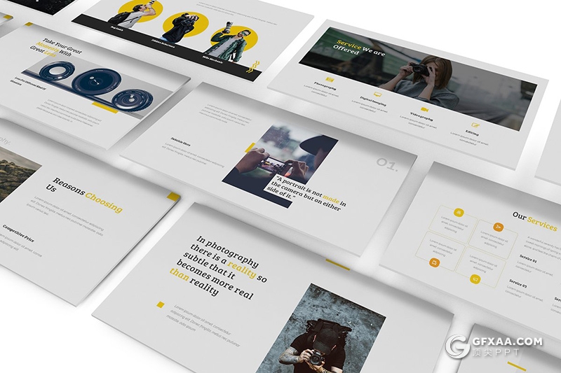 38页摄影团队摄影师介绍展示ppt模板 - 顶尖PPT