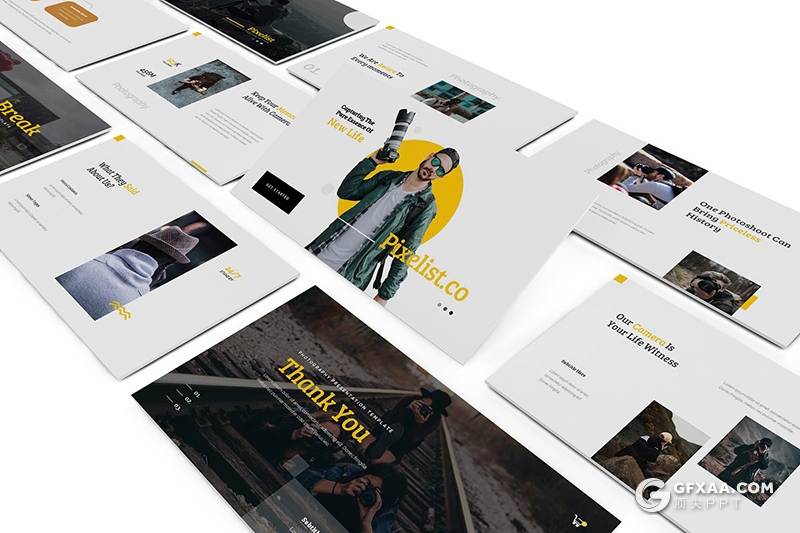 38页摄影团队摄影师介绍展示ppt模板 - 顶尖PPT