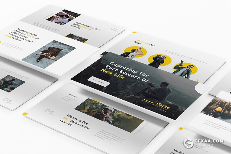 38页摄影团队摄影师介绍展示ppt模板 - 顶尖PPT